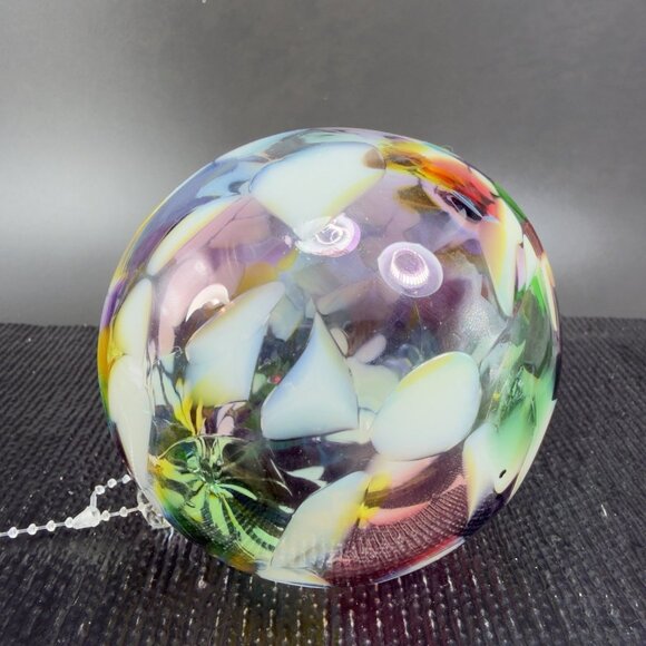 Hand Blown Studio Art Glass Orb Ornament Friendship Ball Witch Ball Glassware - Picture 7 of 12
